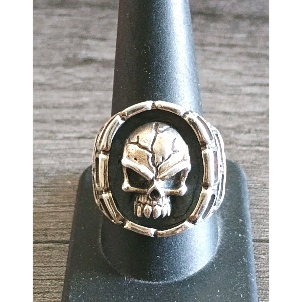 Skull Sterling Silver Biker Goth Heavy 18g+ 925 Vintage Ring Sz 10.75